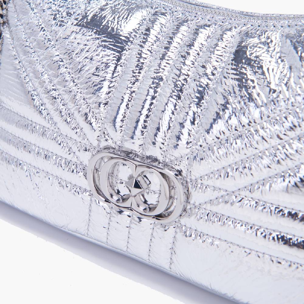 La Carrie MINI BORSA A SPALLA SHINY SILVER Outlet