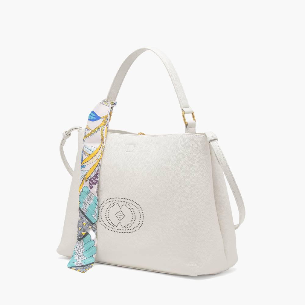 La Carrie BORSA SHOPPING DRILLED CREMA Hotsell