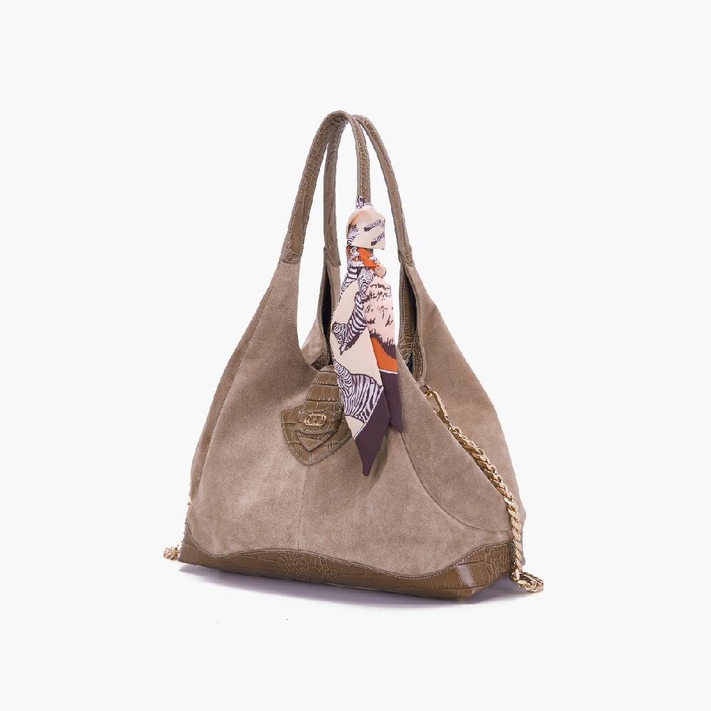 La Carrie BORSA SHOPPING TEMPEST TAUPE Vendita Calda