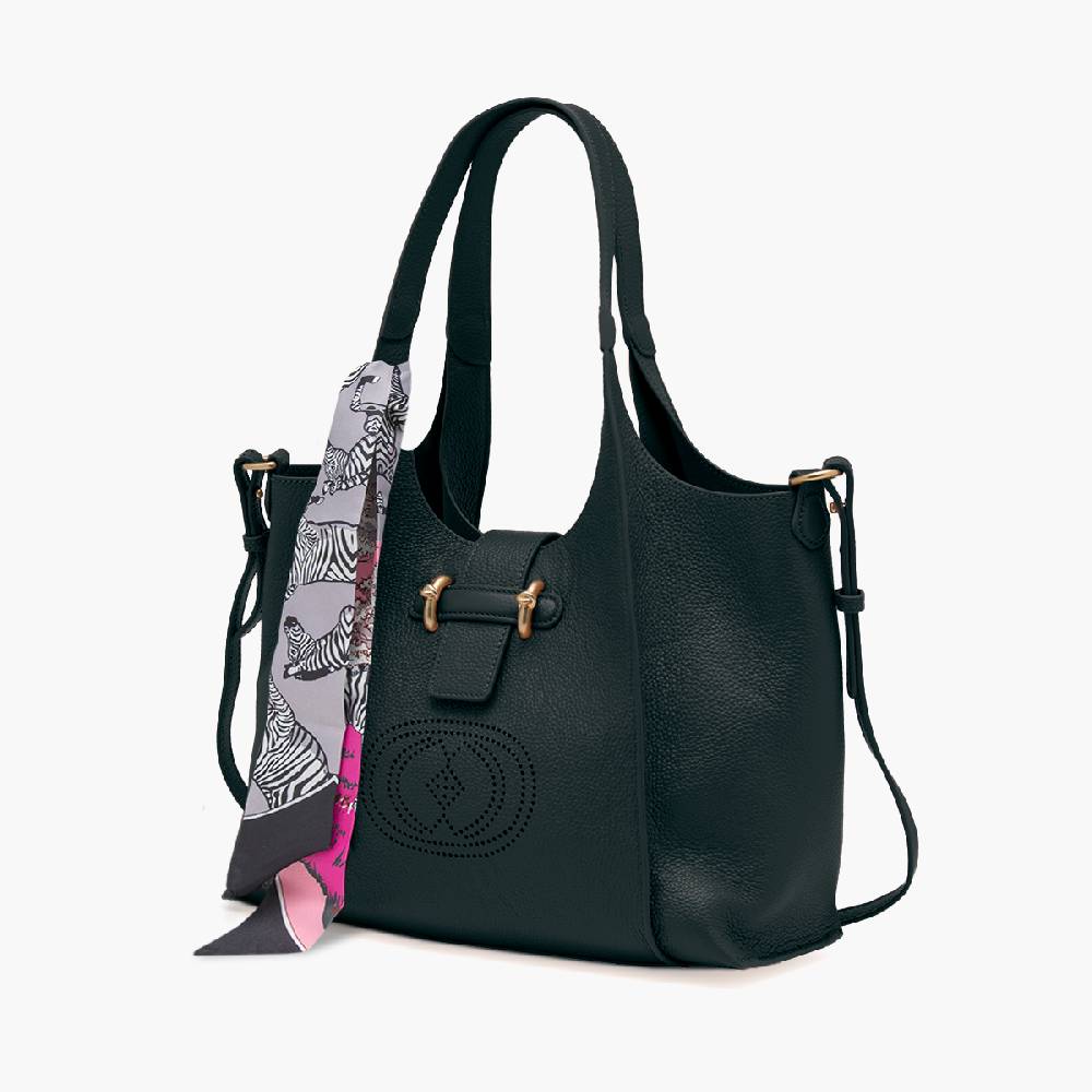 La Carrie BORSA SHOPPING DRILLED NERA Saldi Di Fabbrica