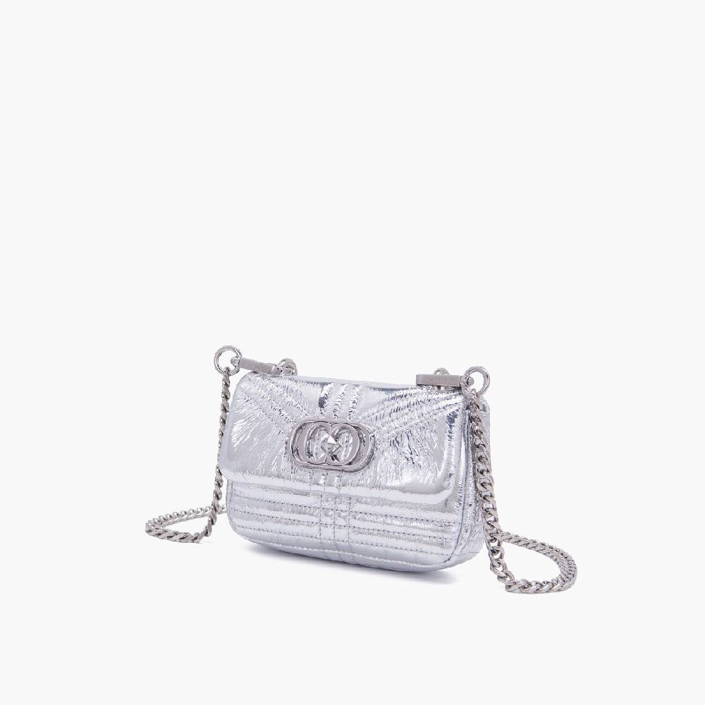 La Carrie MINI BORSA A SPALLA SHINY SILVER Negozio