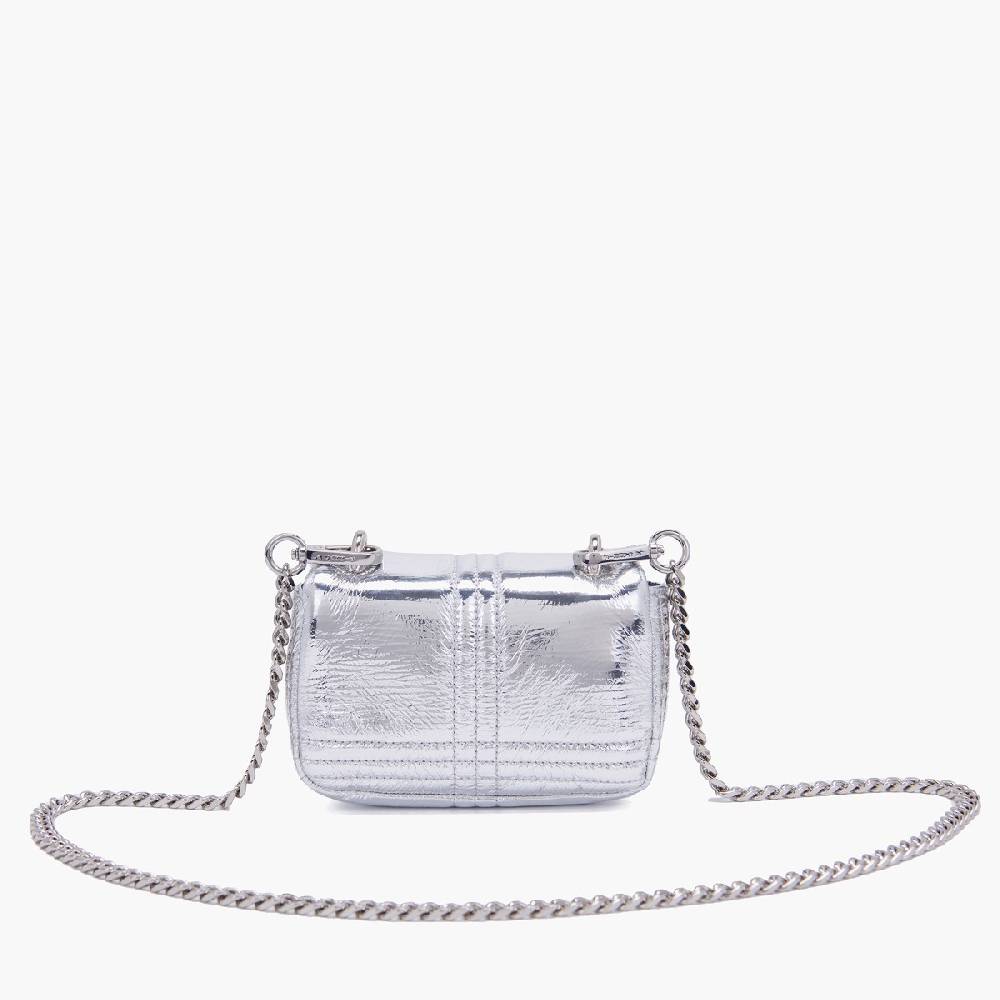 La Carrie MINI BORSA A SPALLA SHINY SILVER Negozio