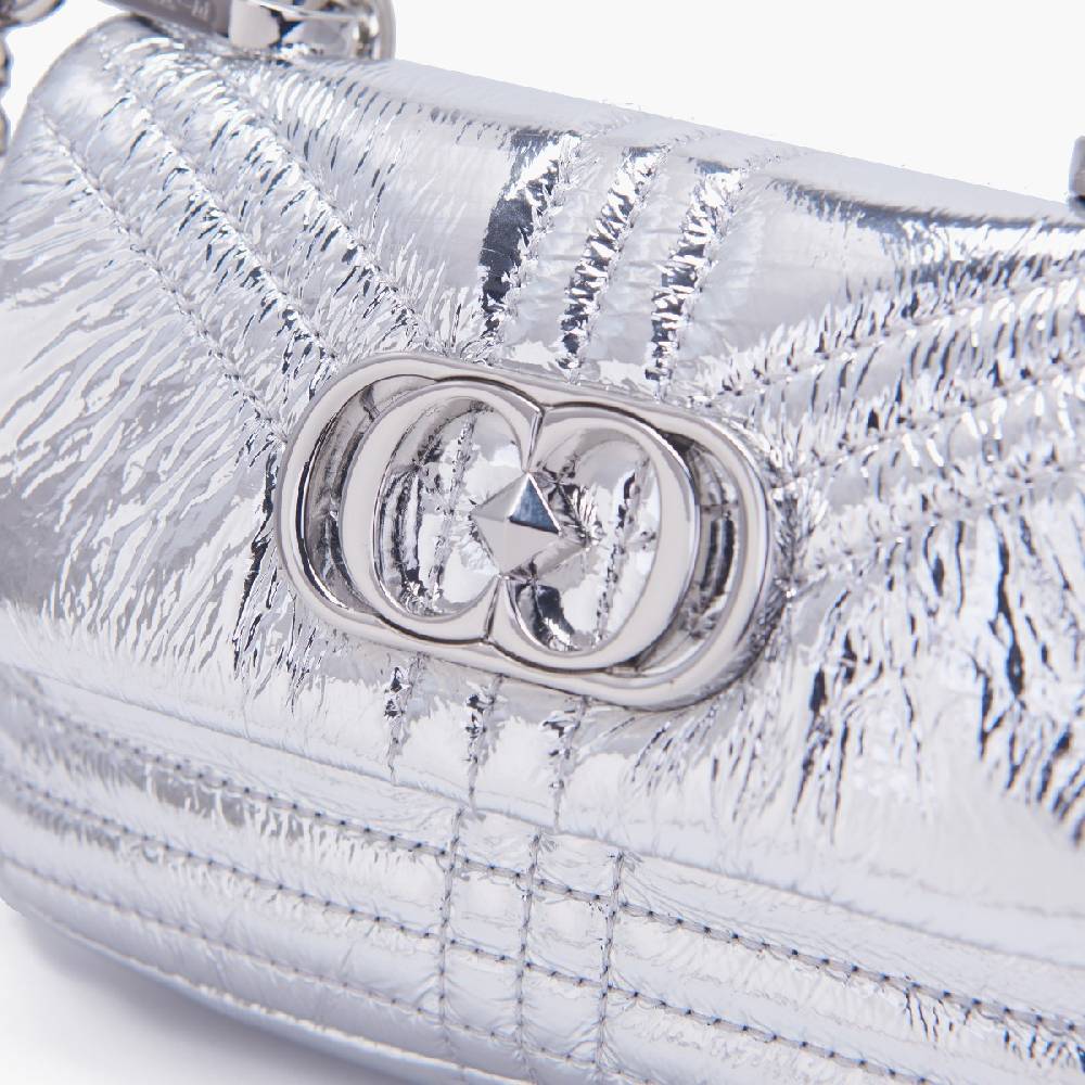 La Carrie MINI BORSA A SPALLA SHINY SILVER Negozio