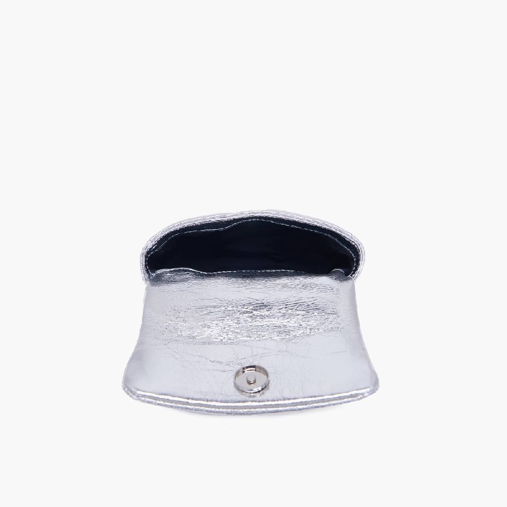 La Carrie MINI BORSA A SPALLA SHINY SILVER Negozio