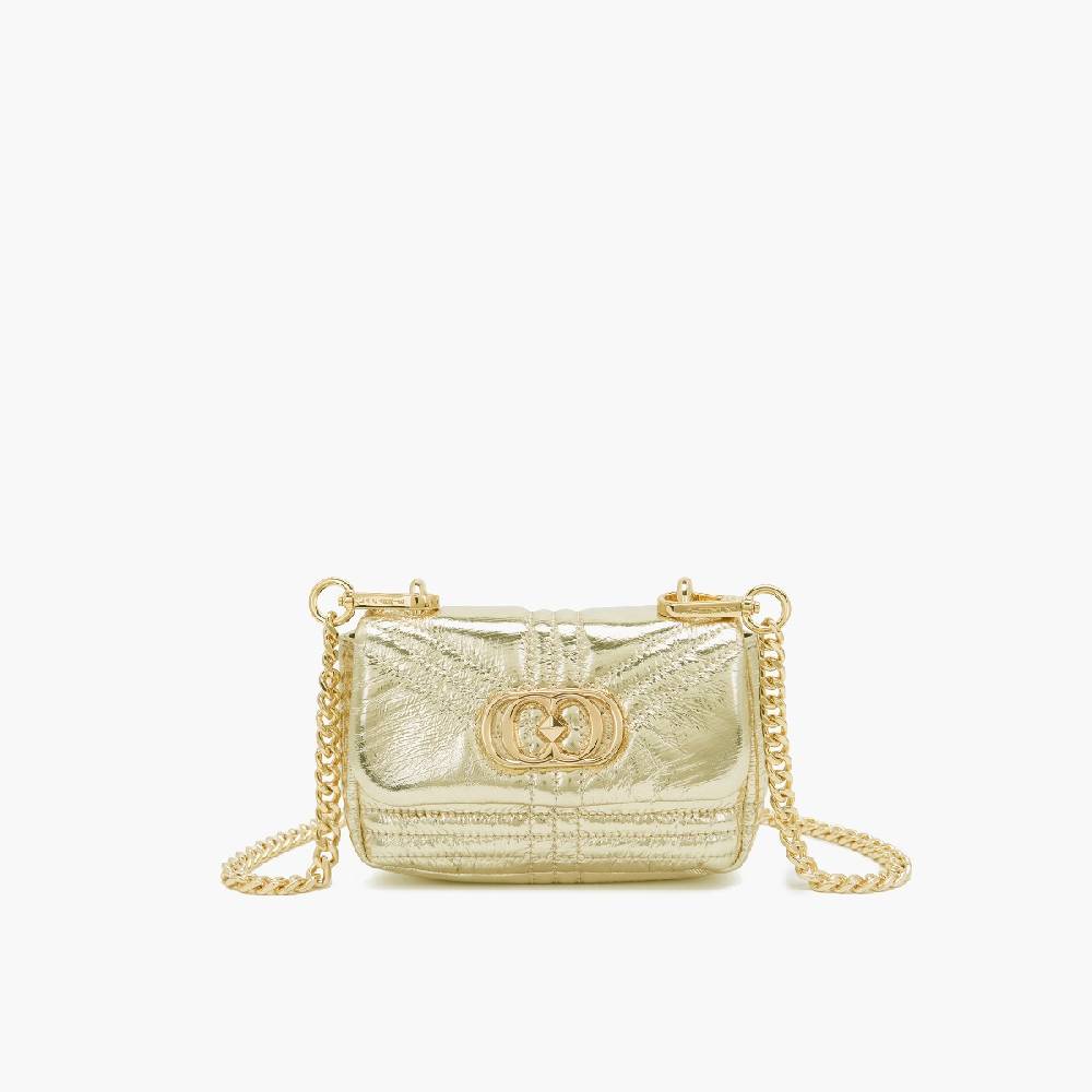 La Carrie MINI BORSA A SPALLA SHINY GOLD