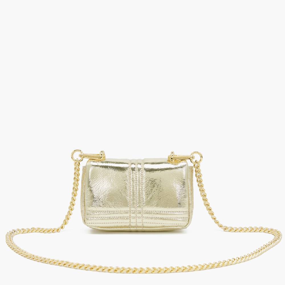 La Carrie MINI BORSA A SPALLA SHINY GOLD In Saldo