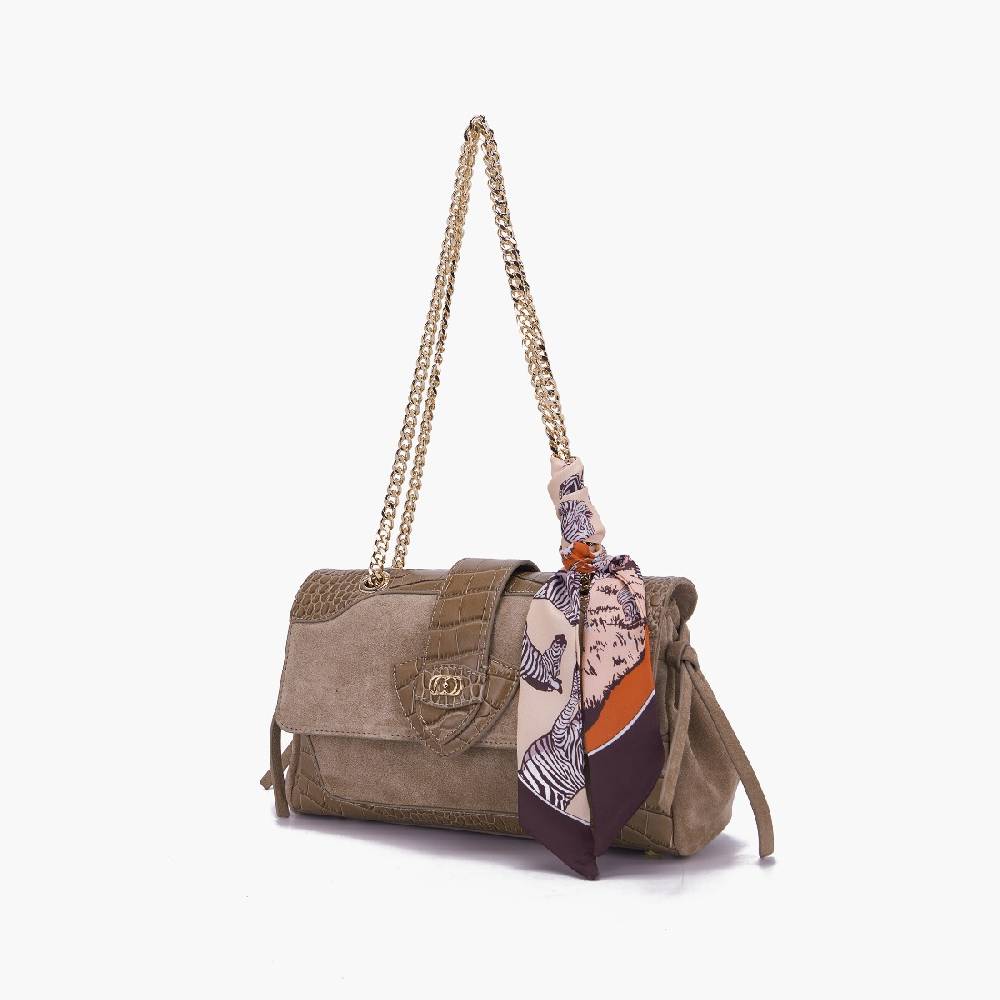 La Carrie BORSA A SPALLA TEMPEST TAUPE Nuova