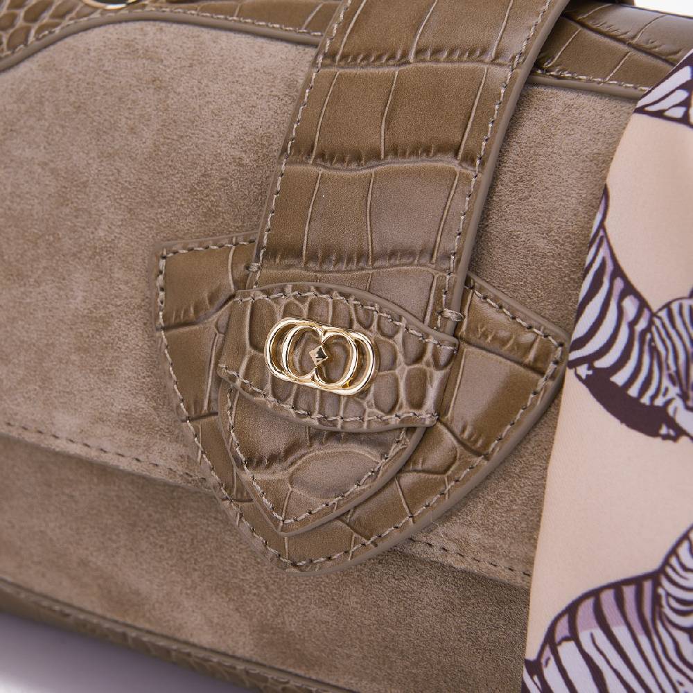 La Carrie BORSA A SPALLA TEMPEST TAUPE Nuova