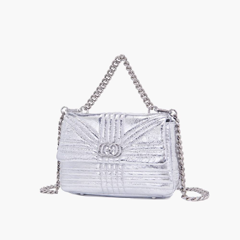 La Carrie BORSA A MANO SHINY SILVER 2025