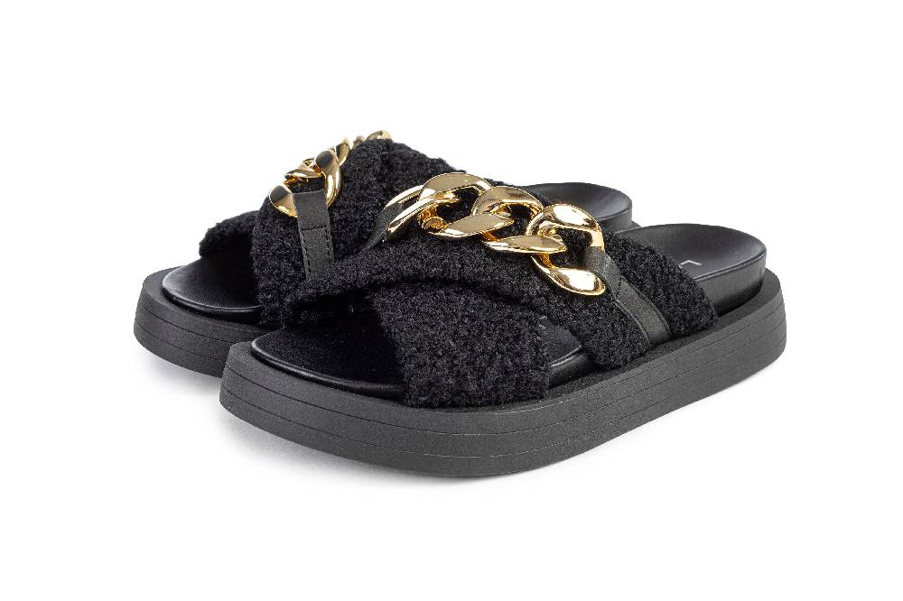 L.Pucci Slipper SA84028MS Black Soddisfazione Garantita