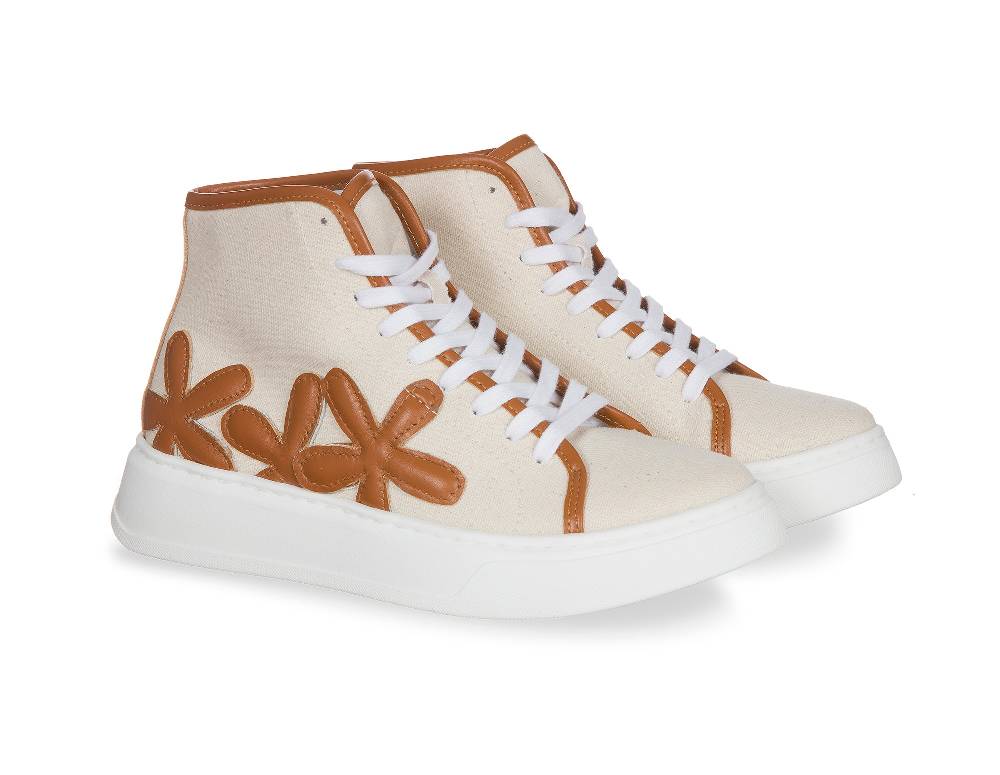 L.Pucci Basket P91223C Ecru-Camel In Vendita