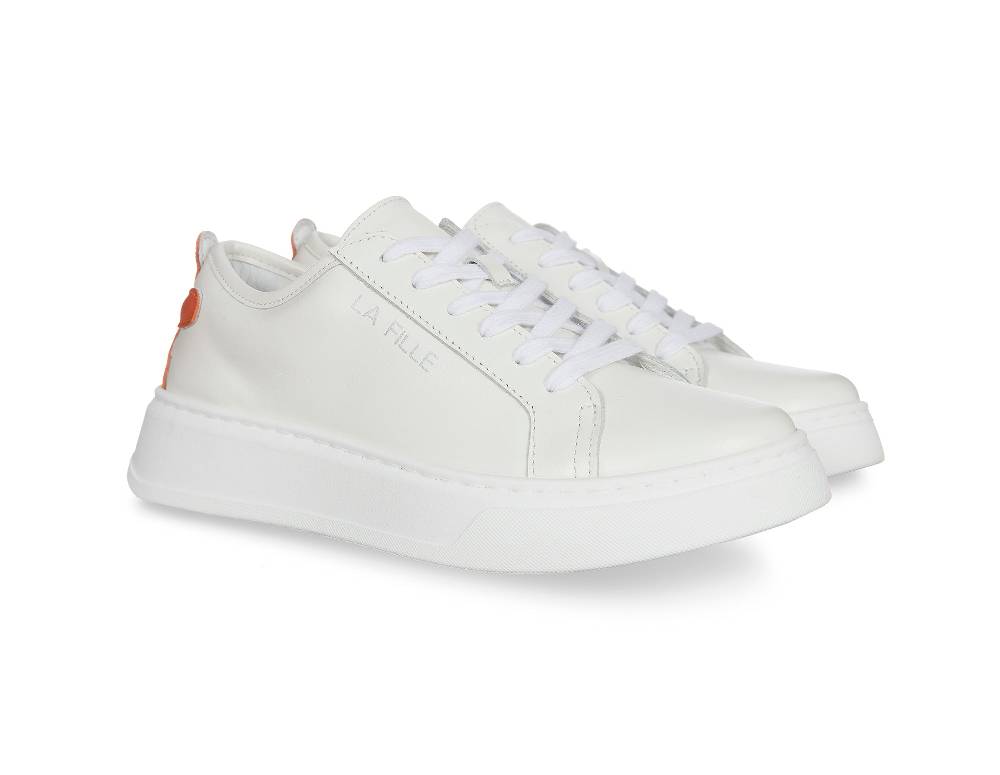 L.Pucci Sneakers P91212P Ecru-Orange Fino Al -60%