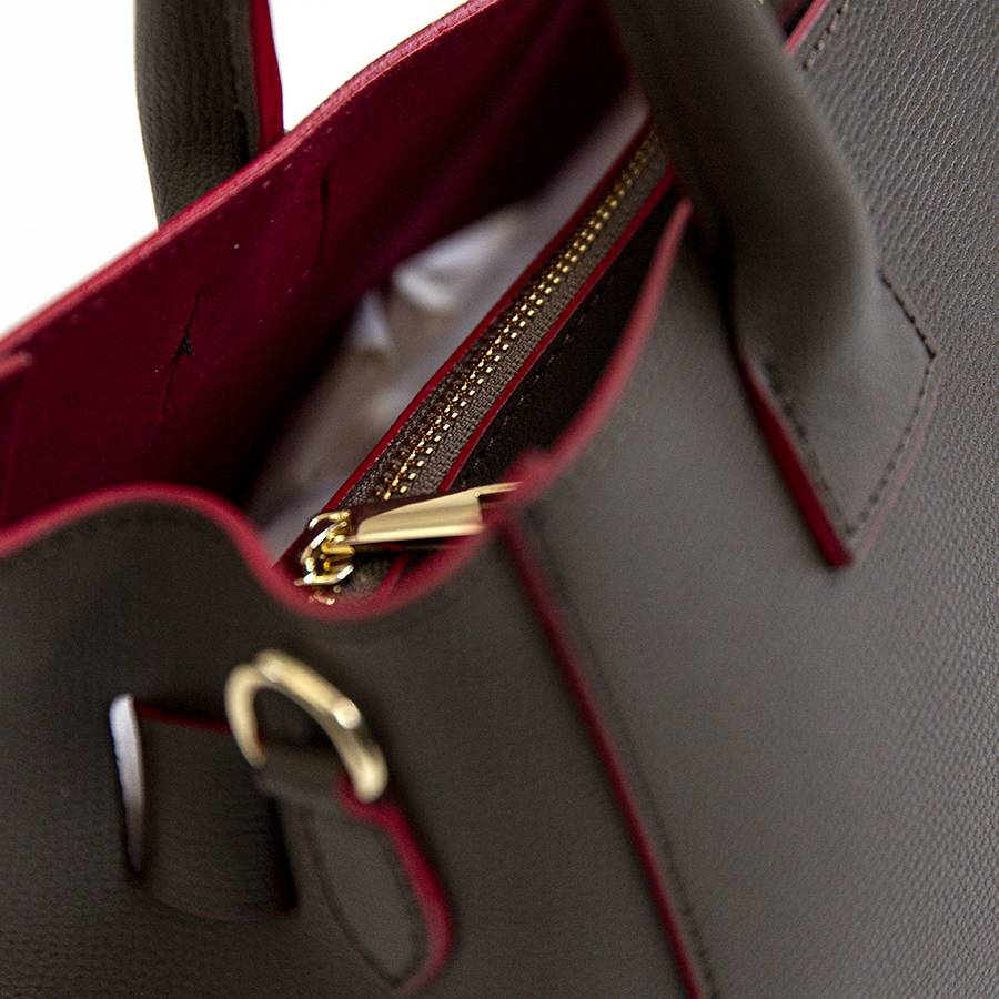 Laura Di Maggio IRINA – Tote in pelle testa di moro e interno rosso Fino al 65% di sconto