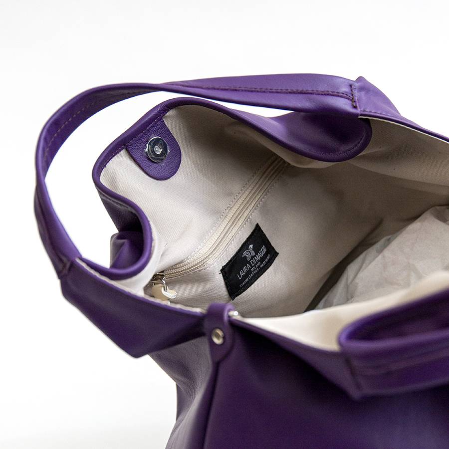Laura Di Maggio ELSA – Sacca maxi in pelle nappa viola 2025