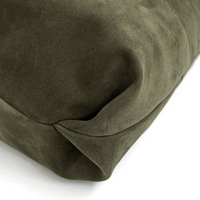Laura Di Maggio LE SAC – sacca in pelle camoscio verde militare Nuovo