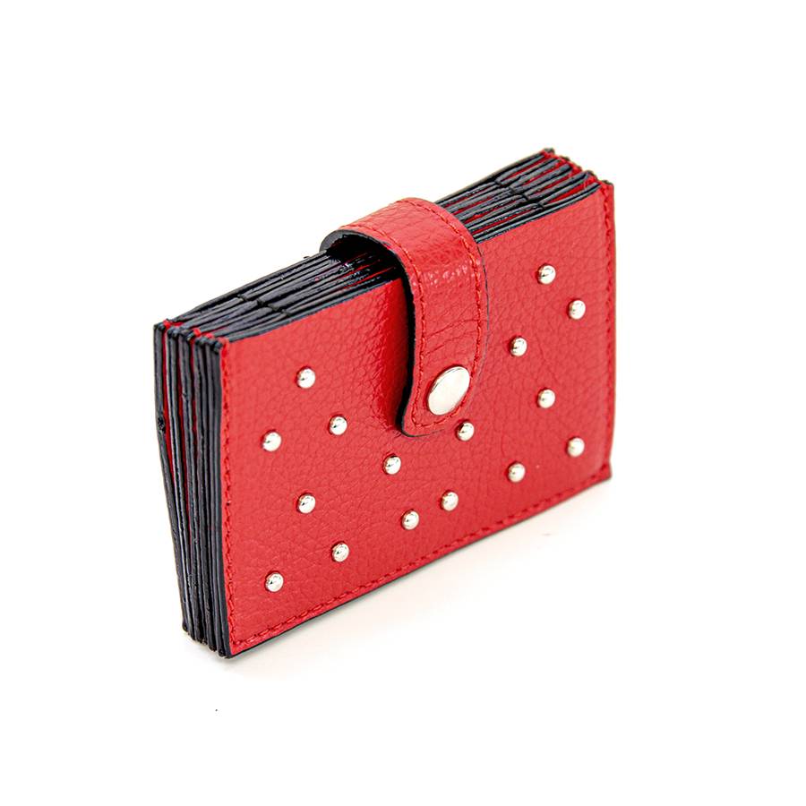 Laura Di Maggio CREDIT CARD – credit card rosso con borchie Promozione Limitata