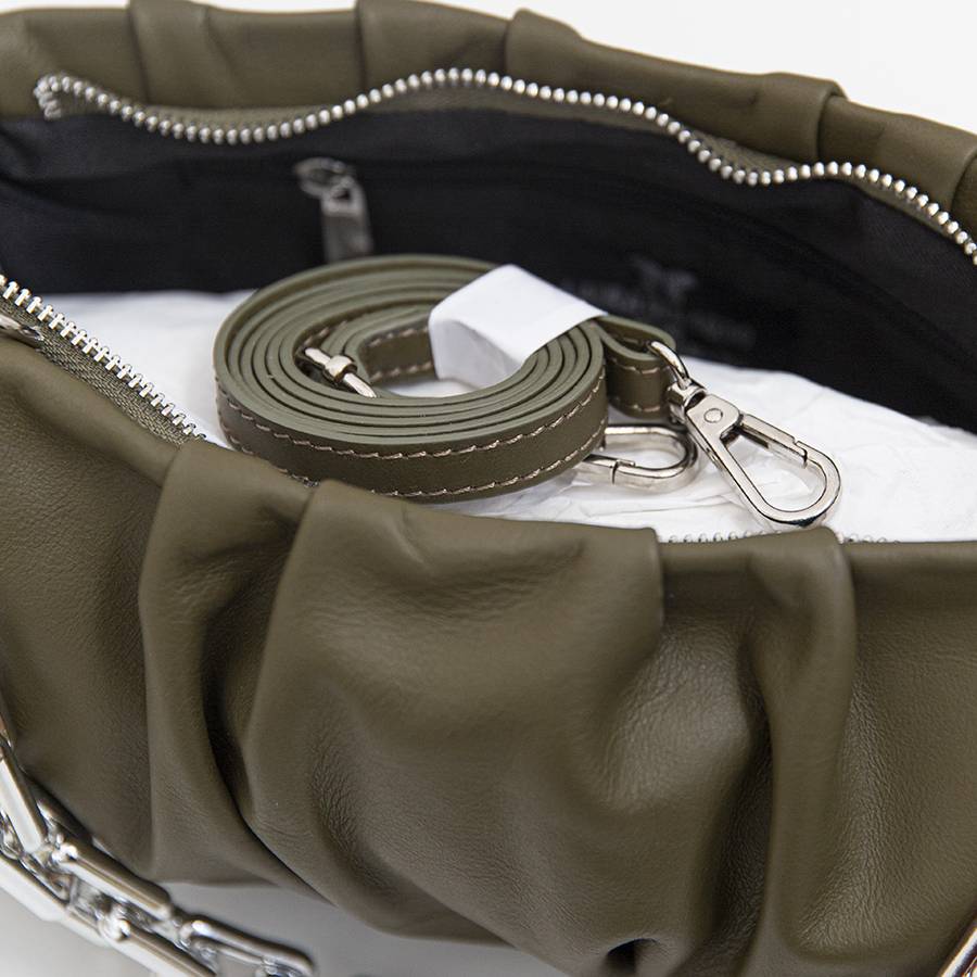 Laura Di Maggio MUFFIN – Borsa in pelle nappa verde oliva Acquista Ora