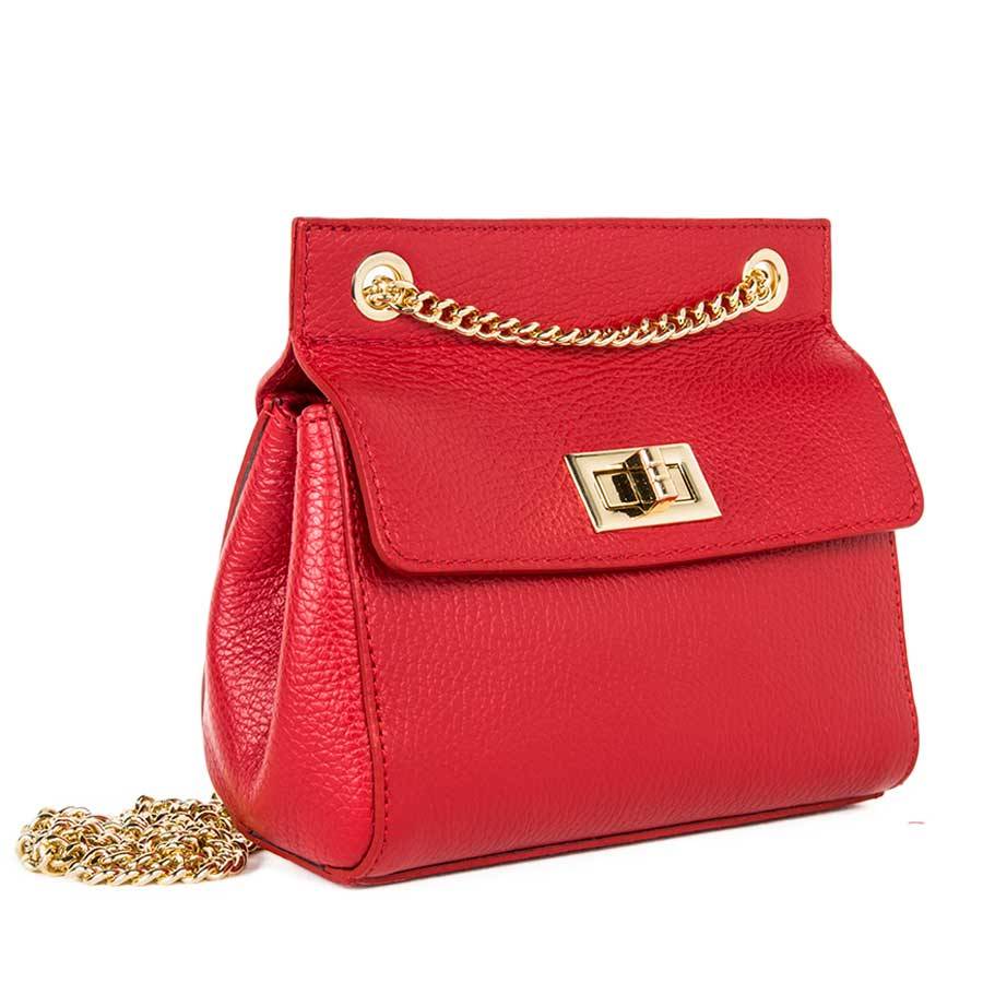 Laura Di Maggio GRETA – mini bag in pelle rossa con manici a catena Online