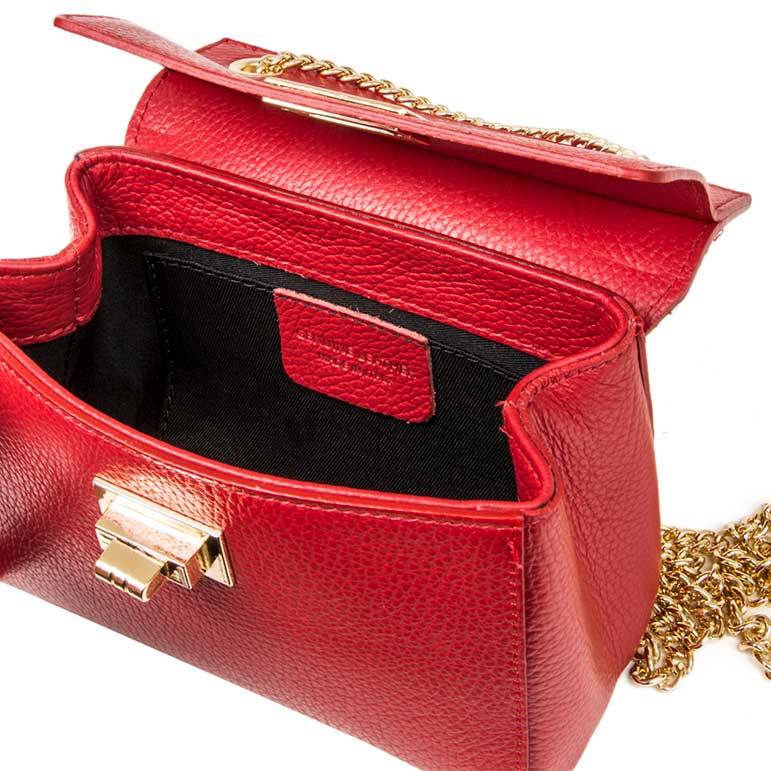 Laura Di Maggio GRETA – mini bag in pelle rossa con manici a catena Online