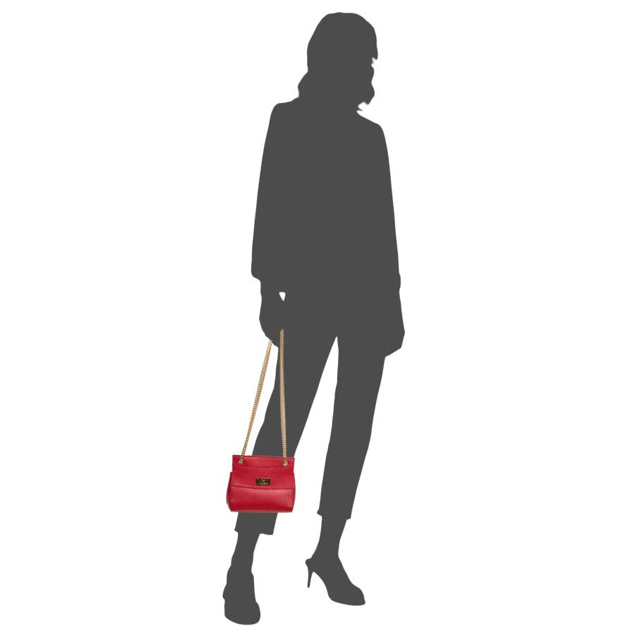 Laura Di Maggio GRETA – mini bag in pelle rossa con manici a catena Online