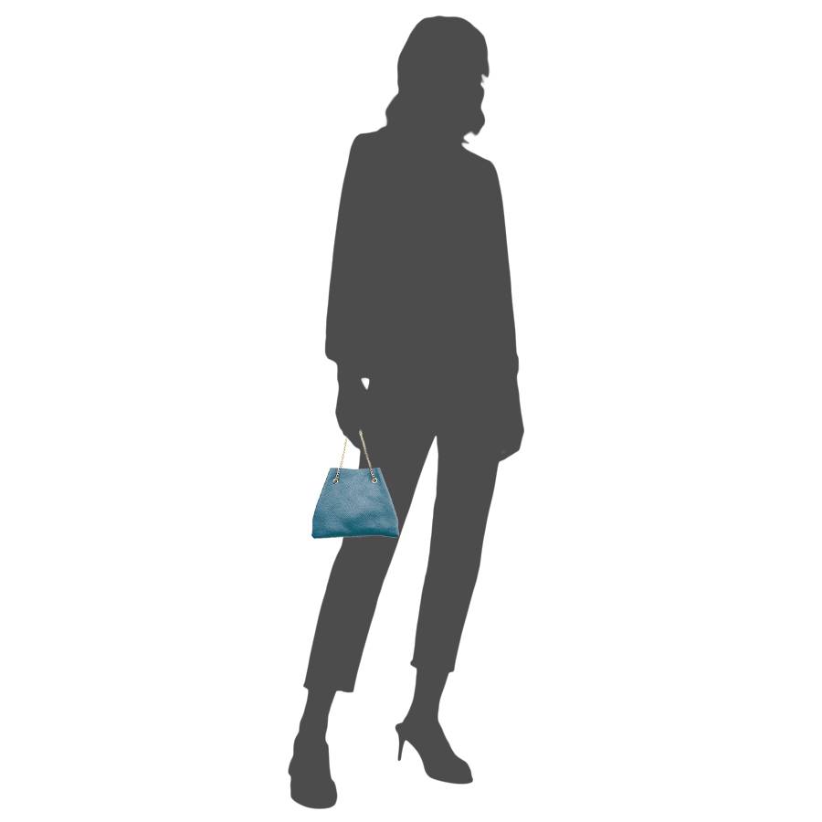 Laura Di Maggio CAMILLE – mini bag in pelle avio con catena oro Hotsell