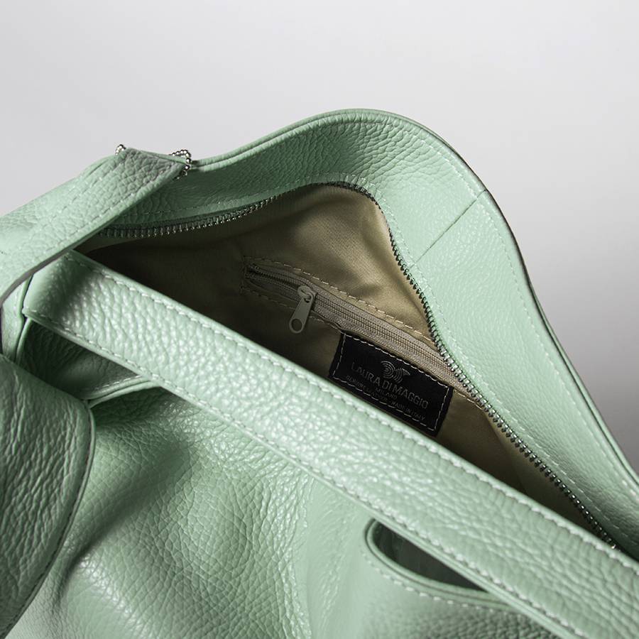 Laura Di Maggio VENICE – Zaino/borsa in pelle dollaro menta Vendita Economica