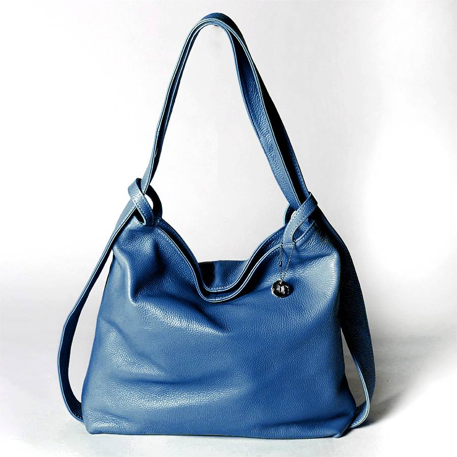 Laura Di Maggio VENICE – Zaino/borsa in pelle dollaro blu jeans Saldi Di Fabbrica