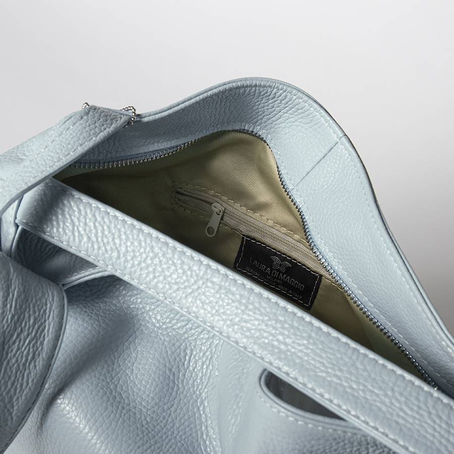 Laura Di Maggio VENICE – Zaino/borsa in pelle dollaro azzurro In Saldo