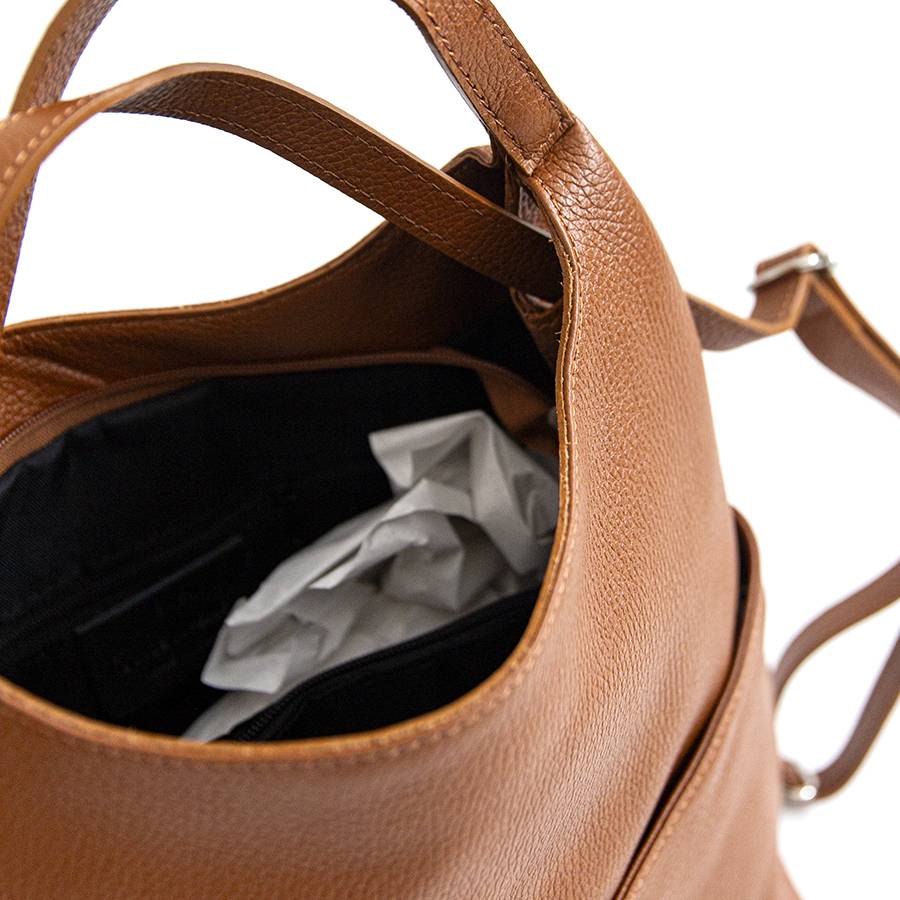 Laura Di Maggio MADRID – Zaino/borsa in pelle cuoio In Linea