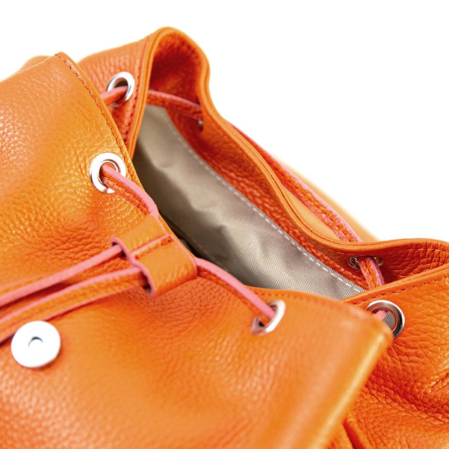 Laura Di Maggio LEIDA – Zaino in pelle dollaro arancio Qualità