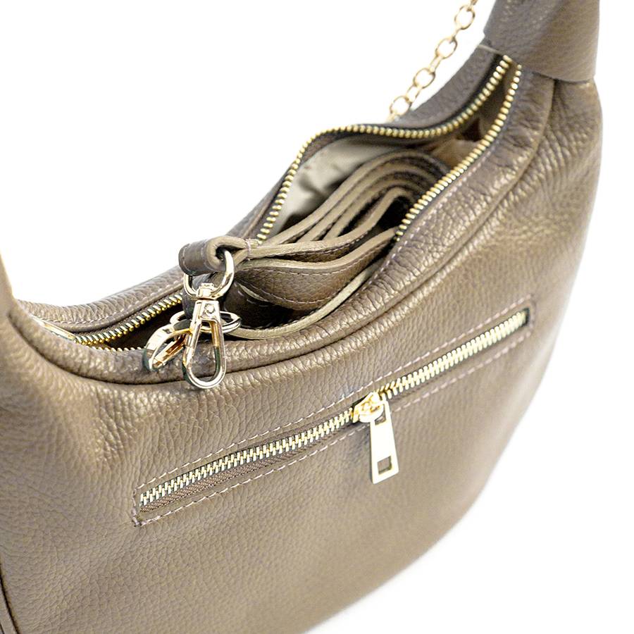 Laura Di Maggio MOON – Borsa a spalla in pelle taupe Sconto