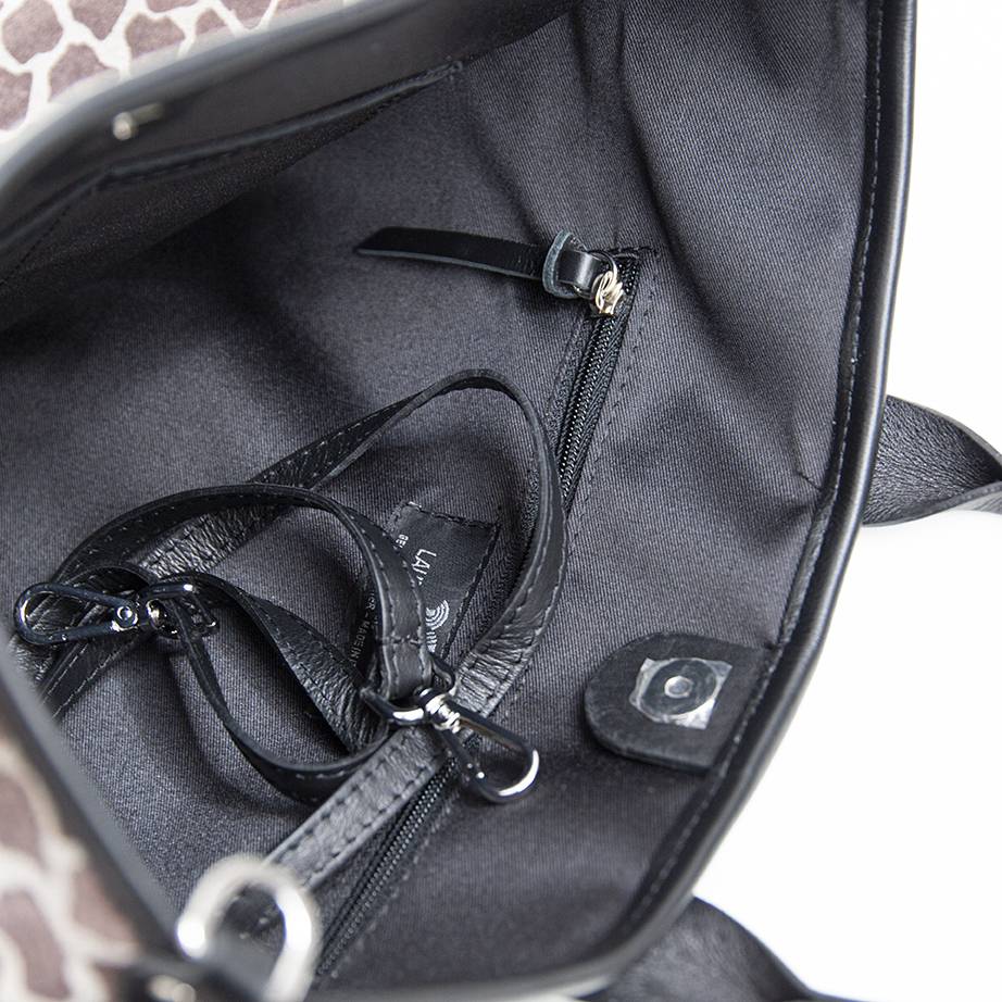 Laura Di Maggio JENNY – Borsa in camoscio stampa giraffa fango Promozione