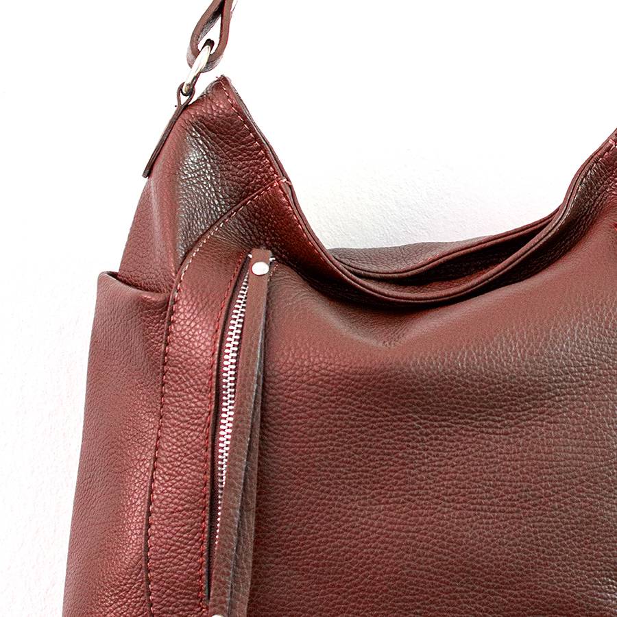Laura Di Maggio ZIPPY – sacca in pelle con zip rubino Shopping Online