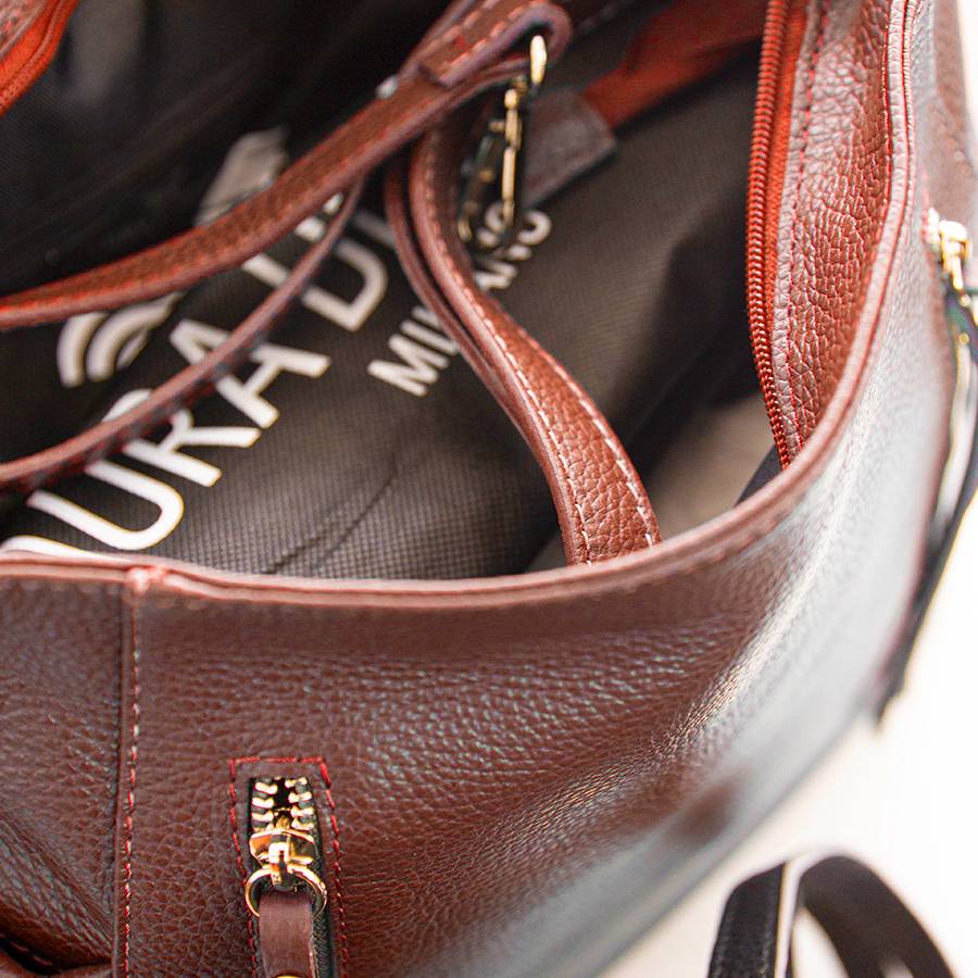Laura Di Maggio ZIPPY – sacca in pelle con zip rubino Shopping Online