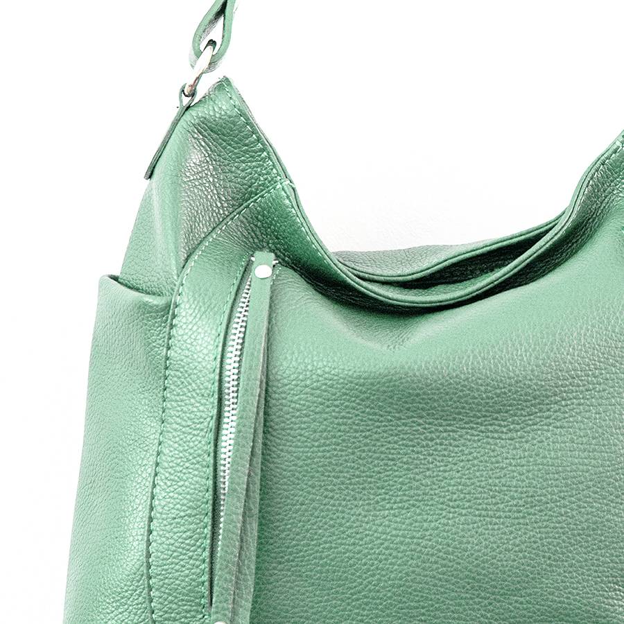 Laura Di Maggio ZIPPY – sacca in pelle con zip menta Prezzo Ridotto