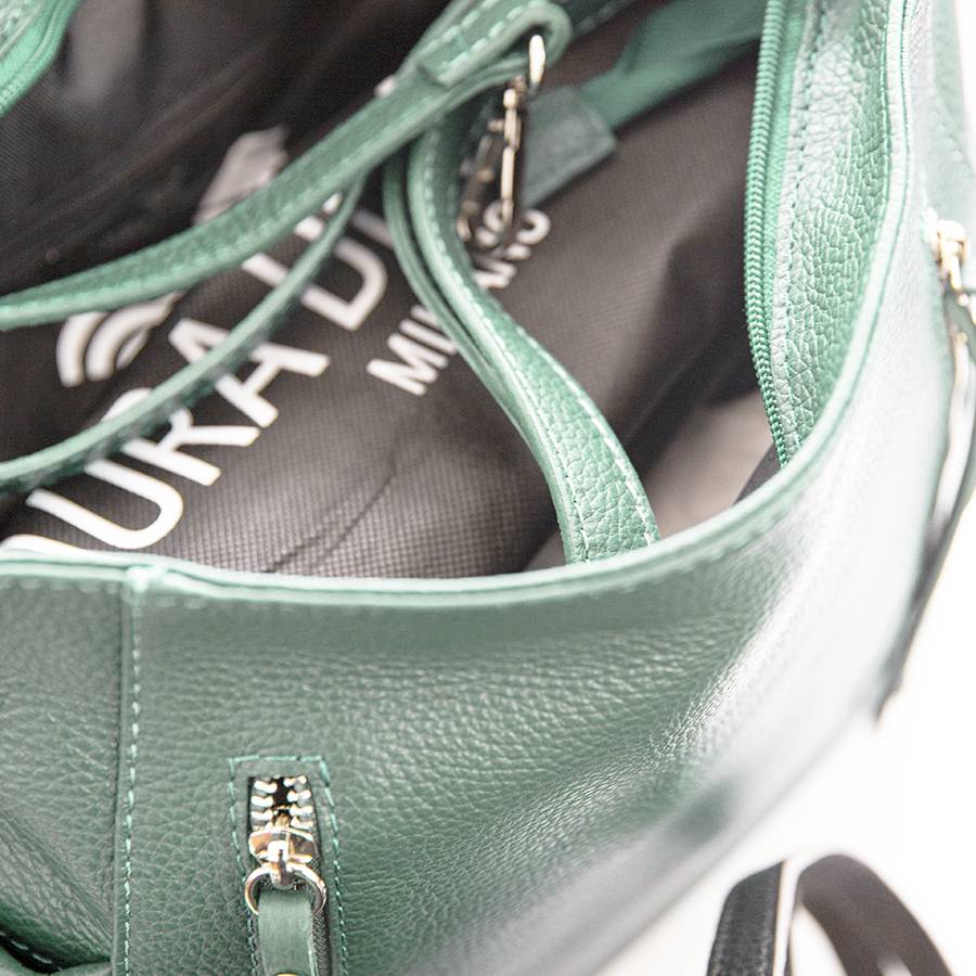 Laura Di Maggio ZIPPY – sacca in pelle con zip menta Prezzo Ridotto