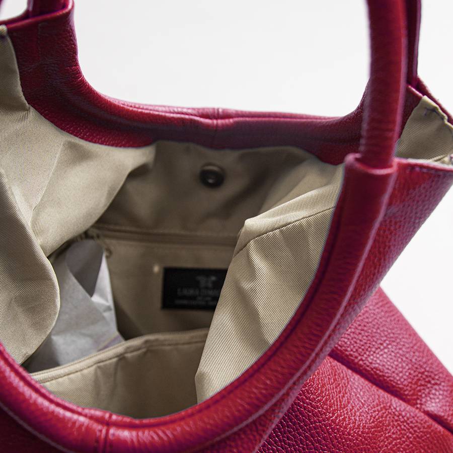 Laura Di Maggio INDIA – Maxi borsa con manico tondo in pelle azalea Economico
