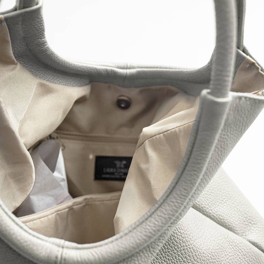 Laura Di Maggio INDIA – Maxi borsa con manico tondo in pelle latte Online