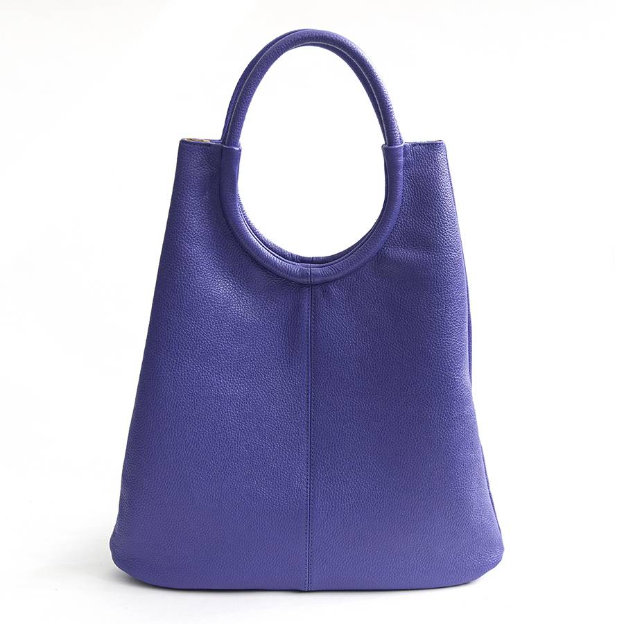 Laura Di Maggio INDIA – Maxi borsa con manico tondo in pelle glicine