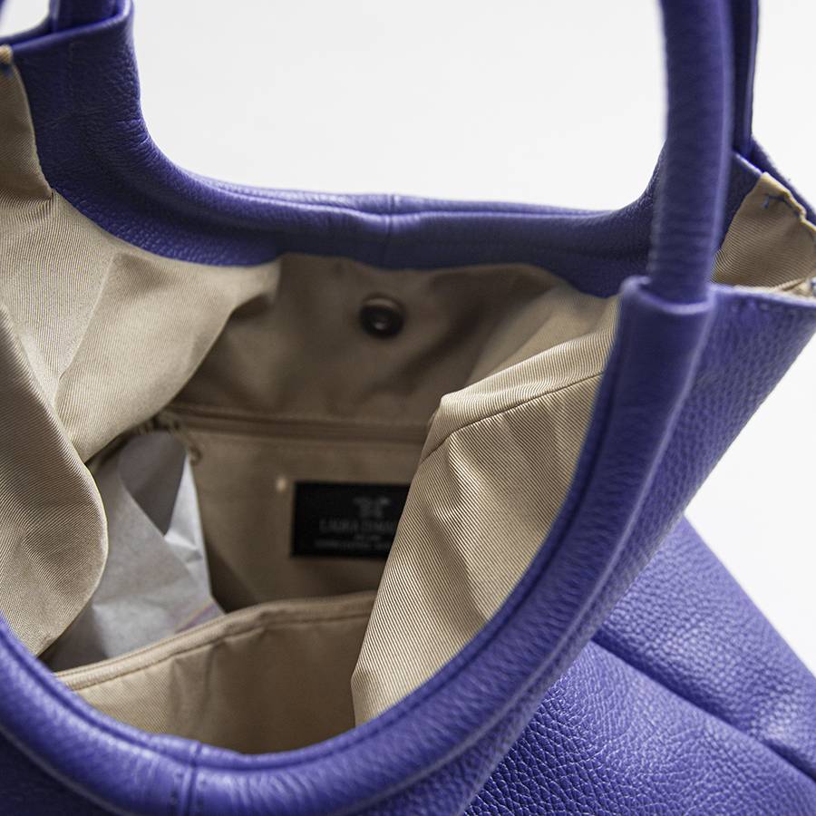 Laura Di Maggio INDIA – Maxi borsa con manico tondo in pelle glicine Outlet