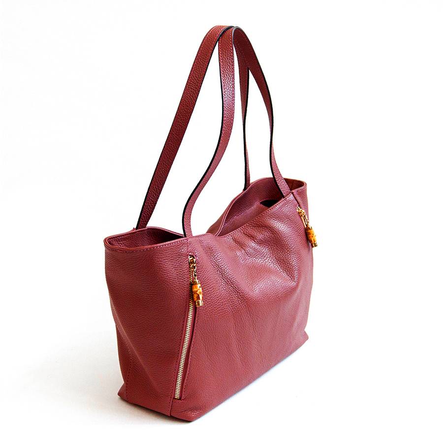 Laura Di Maggio BAMBU’ SHOPPER – Borsa in pelle rossa In Vendita