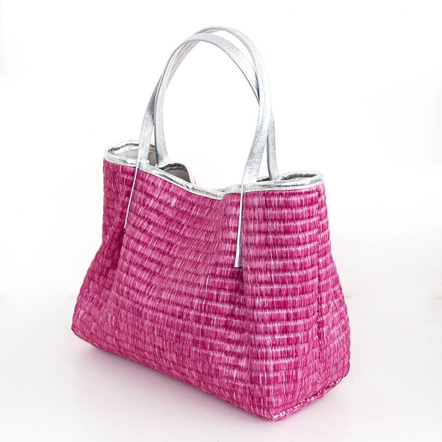 Laura Di Maggio ADIMA – shopping in pelle e paglia fucsia 50% di sconto con spedizione gratuita