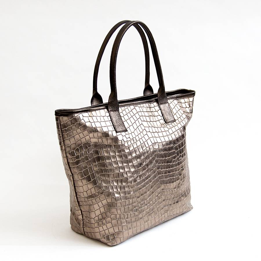 Laura Di Maggio ALTEA – shopping in pelle laminata stampa cocco Consegna Veloce
