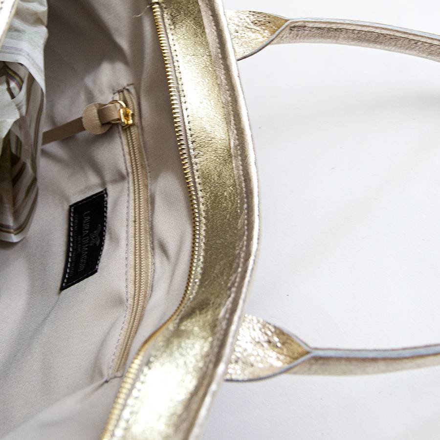 Laura Di Maggio ALTEA – shopping in pelle stampa chiodo bronzo Promozione Limitata
