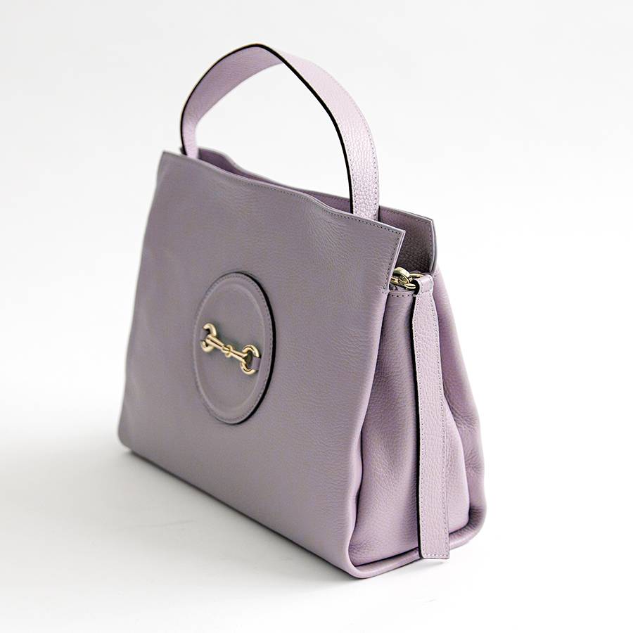 Laura Di Maggio NAIA – borsa con morsetto in pelle lilla Prezzo Ridotto