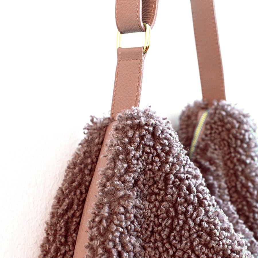 Laura Di Maggio BOUCLE’ – sacca in pelle e pelliccia ecologica rosa Online