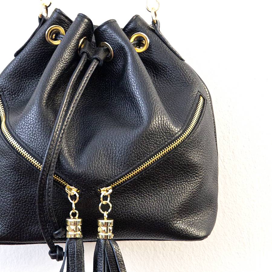 Laura Di Maggio BUCKET – secchiello in pelle nero Promozione