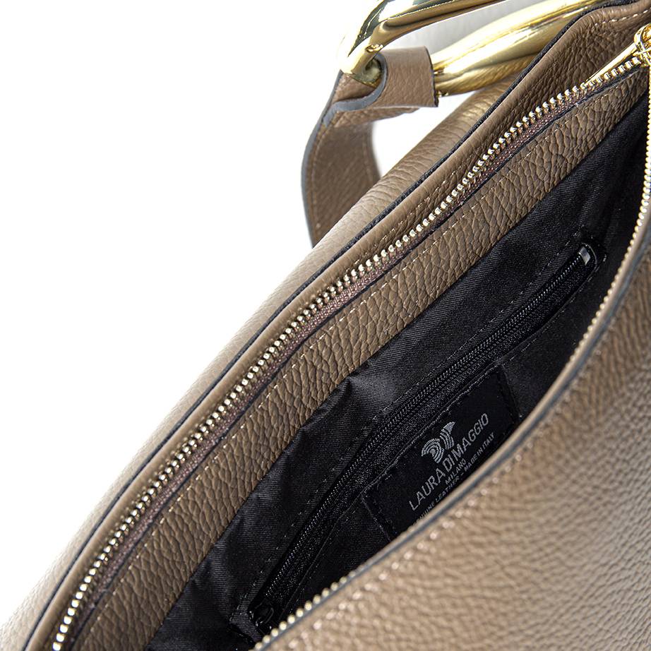 Laura Di Maggio ZELDA – borsa a spalla in pelle taupe Spedizione Gratuita