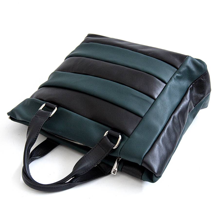 Laura Di Maggio TESSA TOTE – borsa in pelle nappa trapuntata petrolio 2025