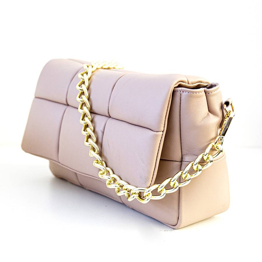 Laura Di Maggio DOLCE – Borsa in nappa trapuntata cipria Spedizione Gratuita